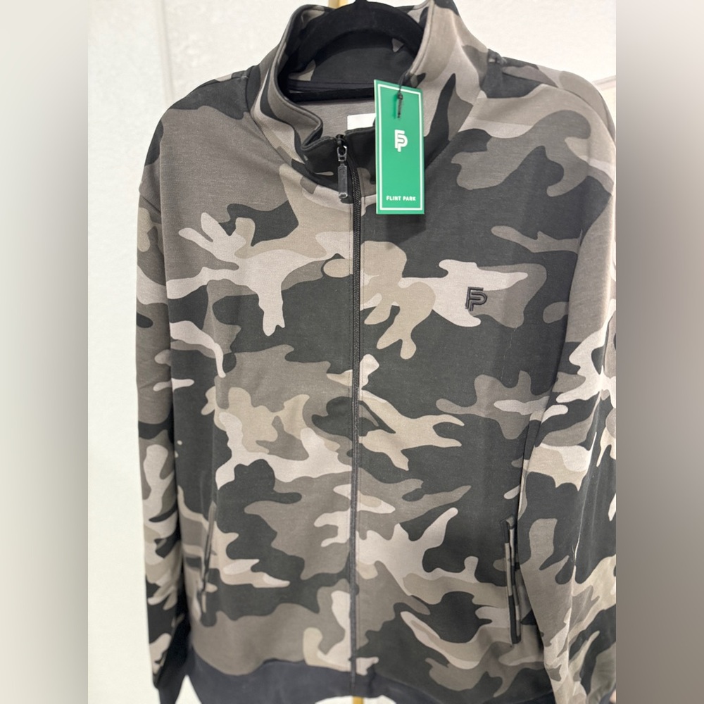 Flint Park Men’s Camo Full Zip Jacket Sweatshirt 2XL NWT - Picture 2 of 7